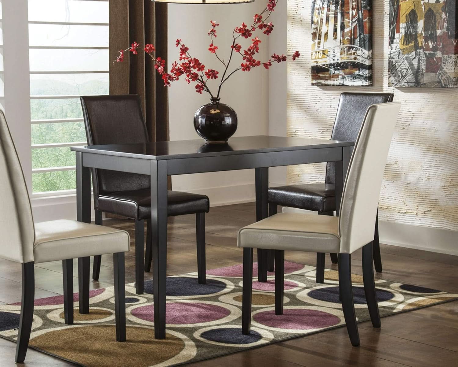 Kimonte Black Dining Room Table Rectangular Contemporary-1
