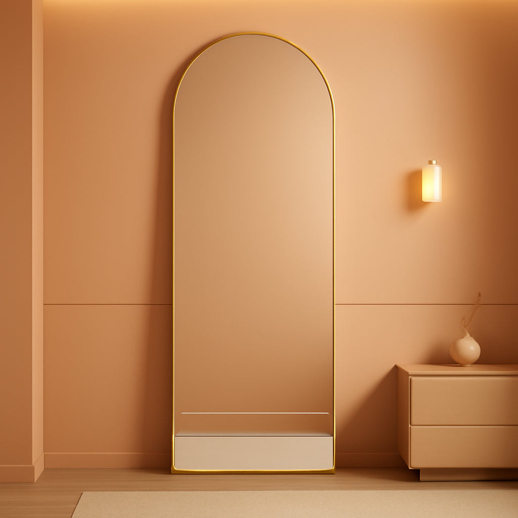 Full Length Floorstanding Mirror With Aluminum Frame-0