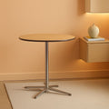 Natural Birch Wood Round Cocktail Table Adjustable-0