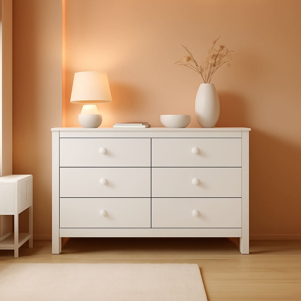 Noah White Six Drawer Dresser GREENGUARD Gold Certified-0