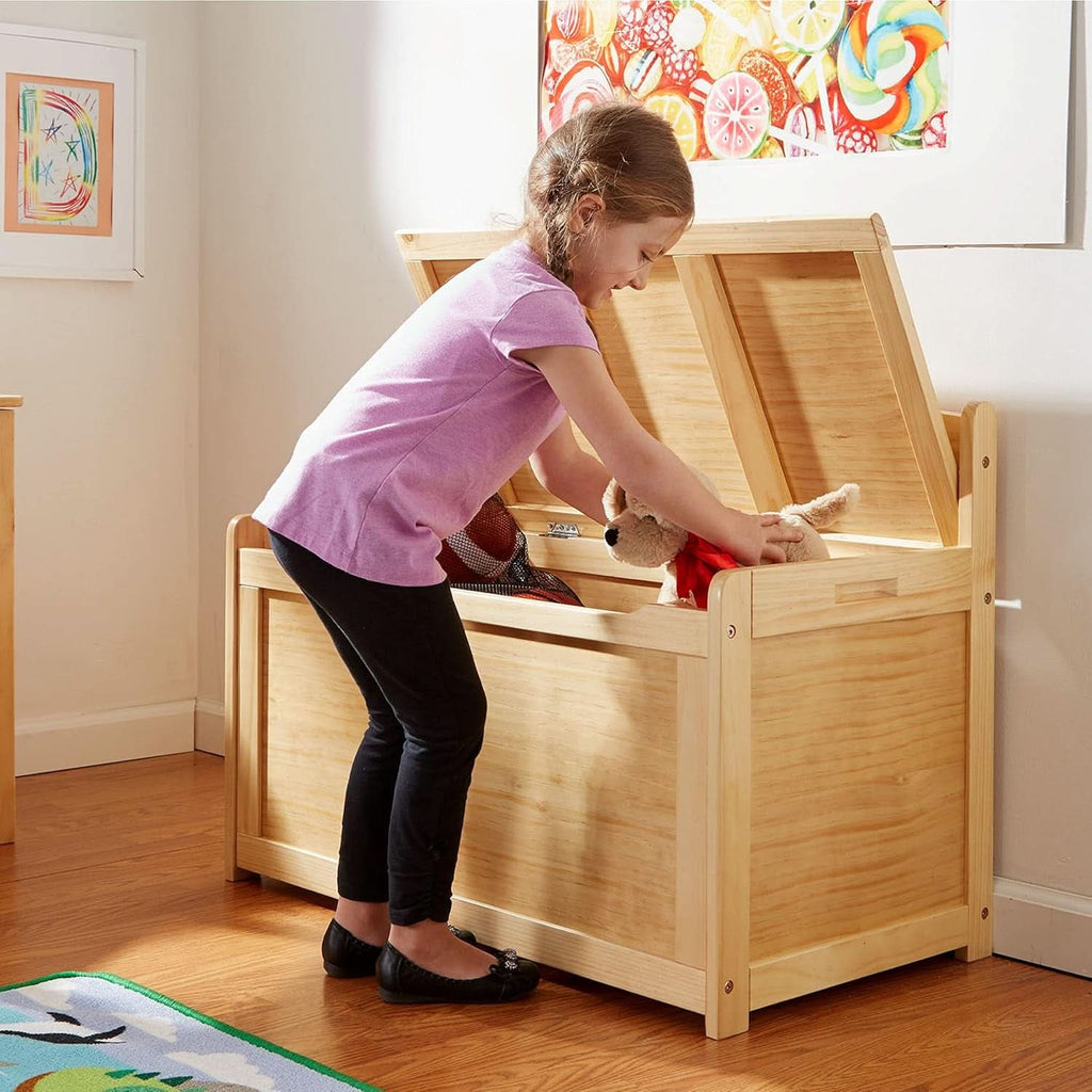 Blonde Premium Wood Toy Chest With Generous Storage Capacity-1
