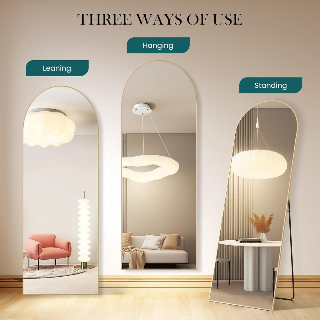Full Length Floorstanding Mirror With Aluminum Frame-1