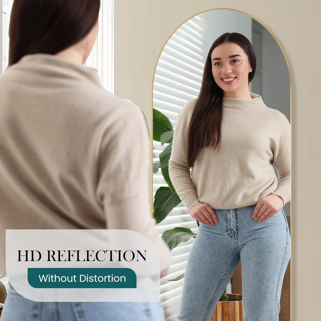 Full Length Floorstanding Mirror With Aluminum Frame-3