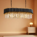 Elegant Black Gold Crystal Chandelier Thirty Three Inch-0