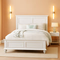 White Eastern King Size Contemporary Platform Bedstead-0