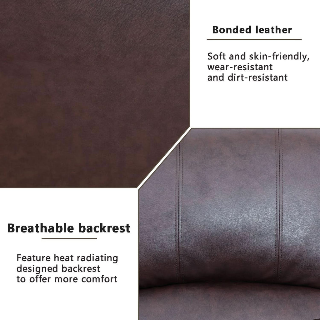 Brown Leather 3 Piece Recliner Sofa Living Room Set-3