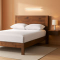 Queen Size Solid Wood Platform Bed Frame With Headboard-0