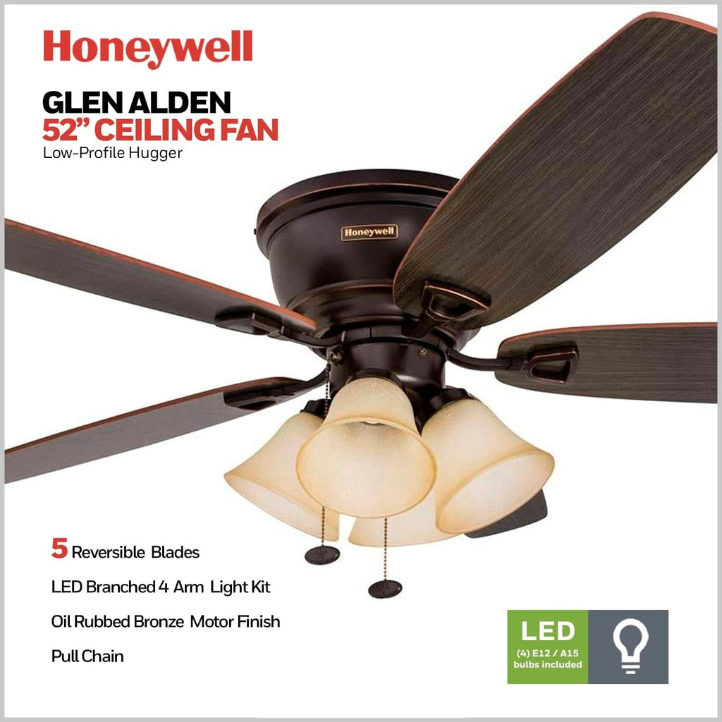 52-Inch Oil-Rubbed Bronze Ceiling Fan With LED Light-2
