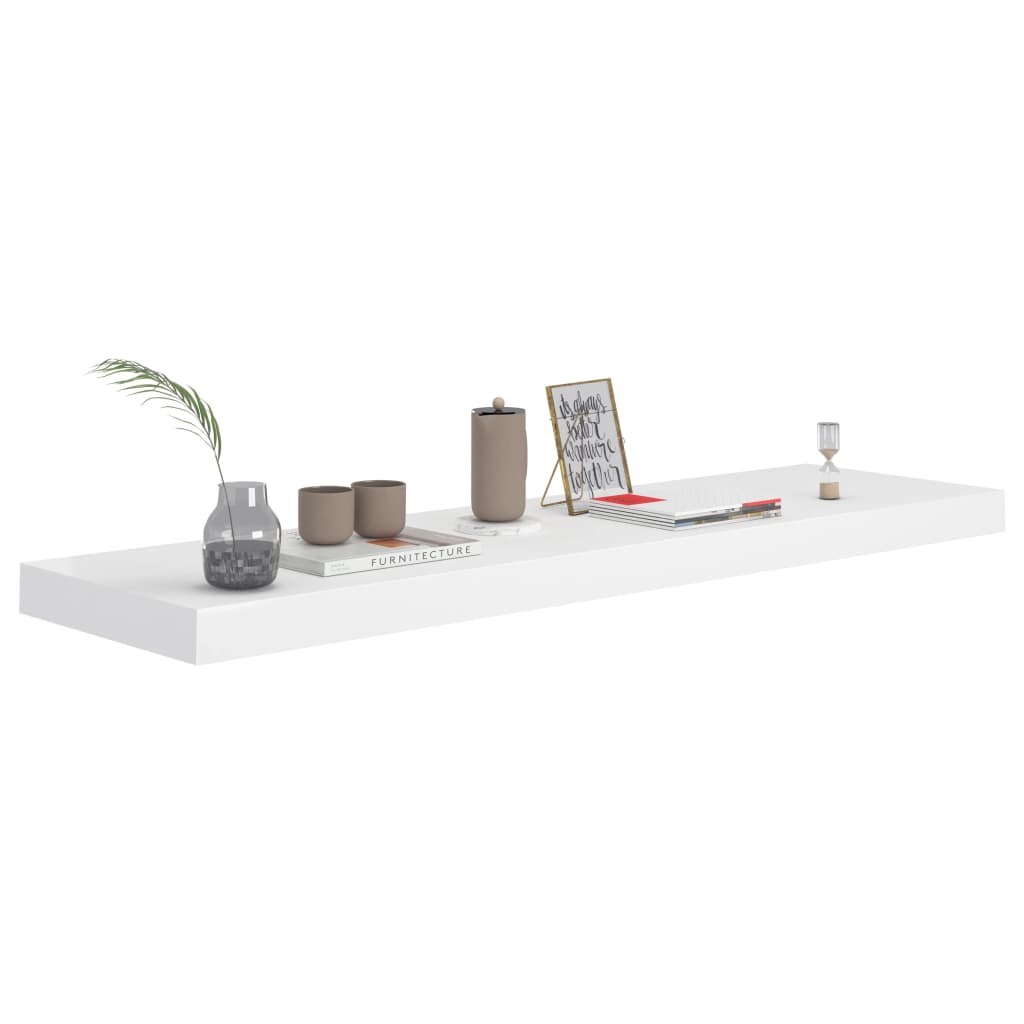 NNEVL Floating Wall Shelf White 90x23.5x3.8 cm MDF-2
