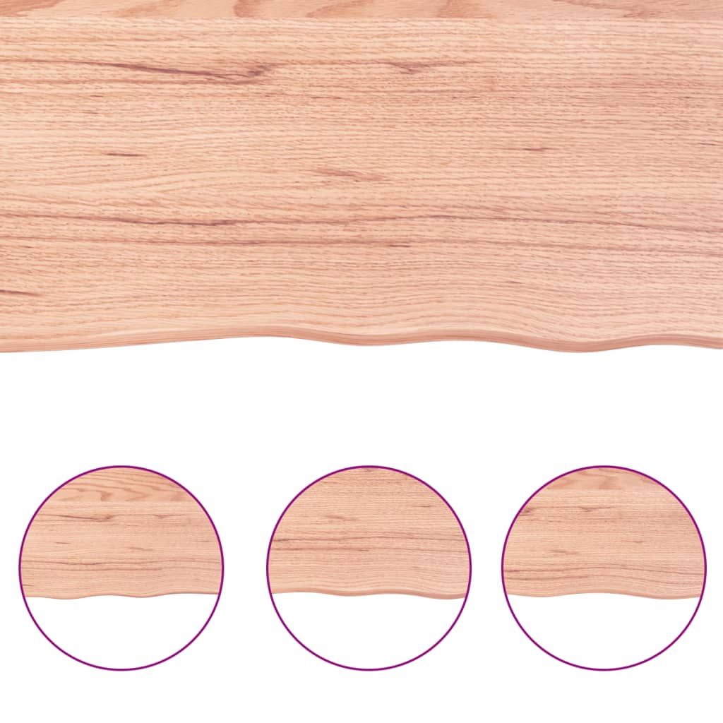 NNEVL Wall Shelf Light Brown 180x50x(2-4) cm Treated Solid Wood Oak