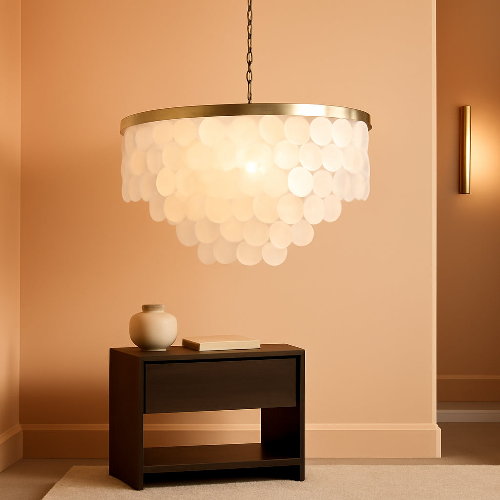 24 Inches Brushed Brass Finish FiveLight Chandelier-0