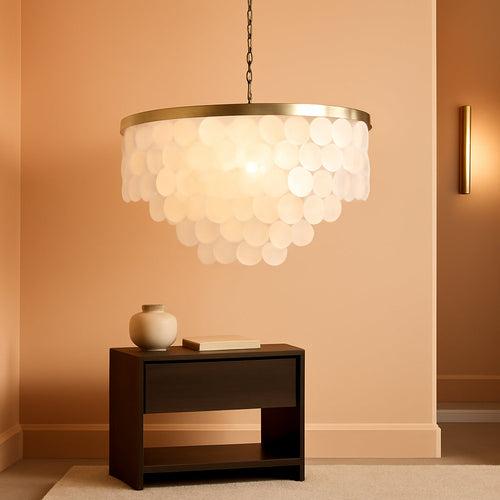 24 Inches Brushed Brass Finish FiveLight Chandelier-0