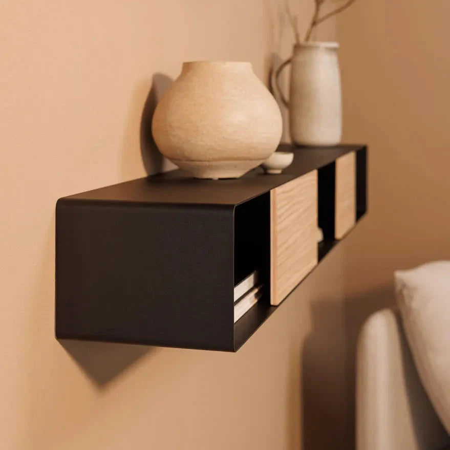 Consola de pared RIVA – mesa de pared en metal y madera
