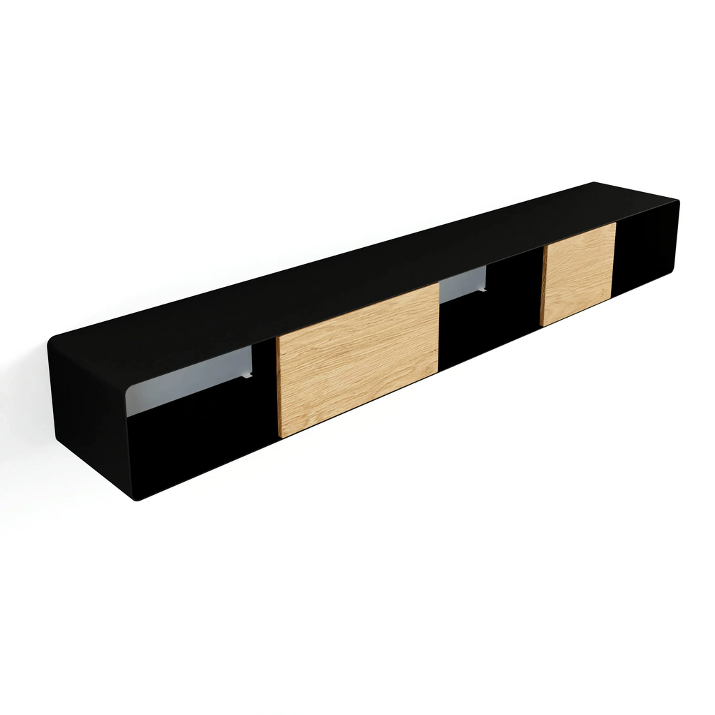 Consola de pared RIVA – mesa de pared en metal y madera