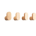 Coat Hooks for Hanging Heavy Duty - 4 Pack Wooden Wooden Hooks Modern Minimalist, Natural Wood Hooks for Hanging Hat, Towel, Robe, Bag, Suitable for Bathroom Bedroom Entryway-0