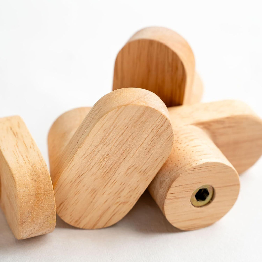Coat Hooks for Hanging Heavy Duty - 4 Pack Wooden Wooden Hooks Modern Minimalist, Natural Wood Hooks for Hanging Hat, Towel, Robe, Bag, Suitable for Bathroom Bedroom Entryway-3