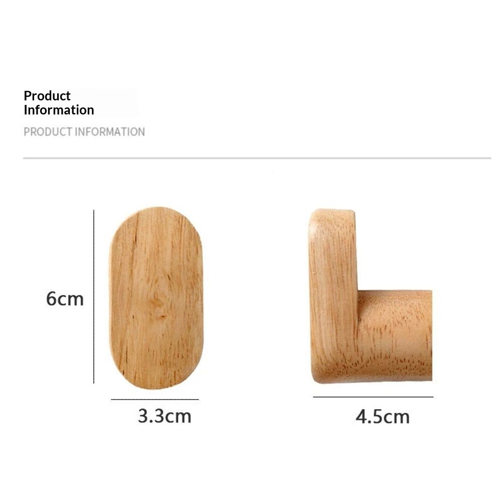 Coat Hooks for Hanging Heavy Duty - 4 Pack Wooden Wooden Hooks Modern Minimalist, Natural Wood Hooks for Hanging Hat, Towel, Robe, Bag, Suitable for Bathroom Bedroom Entryway-4