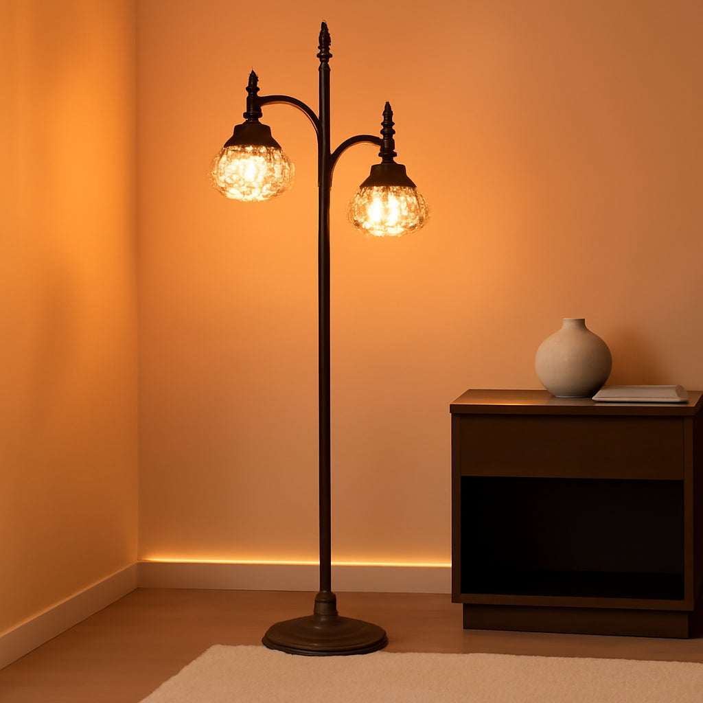 Black 66Inch Tall Floor Lamp Dimmable Bulbs Included-0
