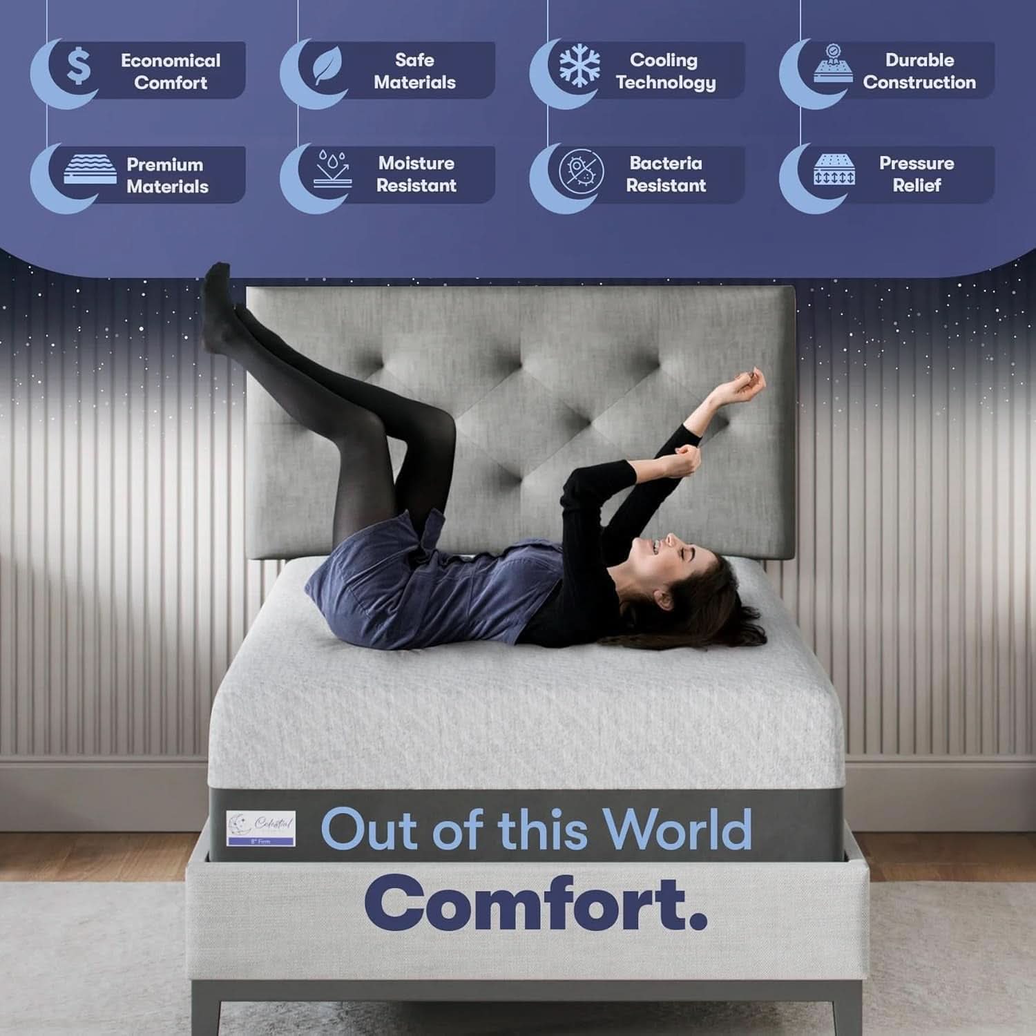 Cooling Gel Memory Foam Twin Mattress for Ultimate Comfort-2