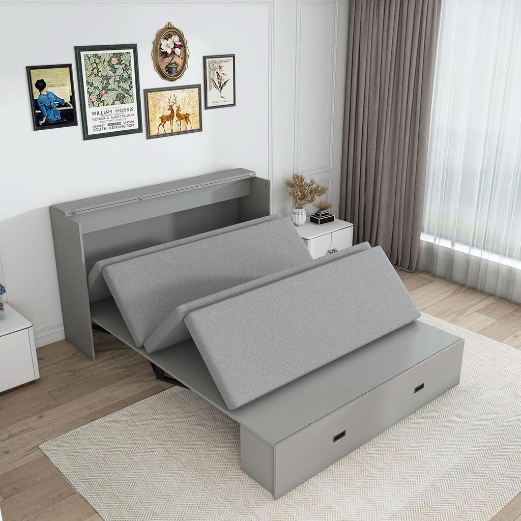 57 Inch Murphy Bed With Integrated Storage Solution-1