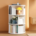 Rotating Corner Bookshelf 360 Degree White Storage-0