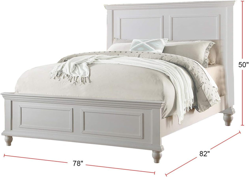 White Eastern King Size Contemporary Platform Bedstead-1
