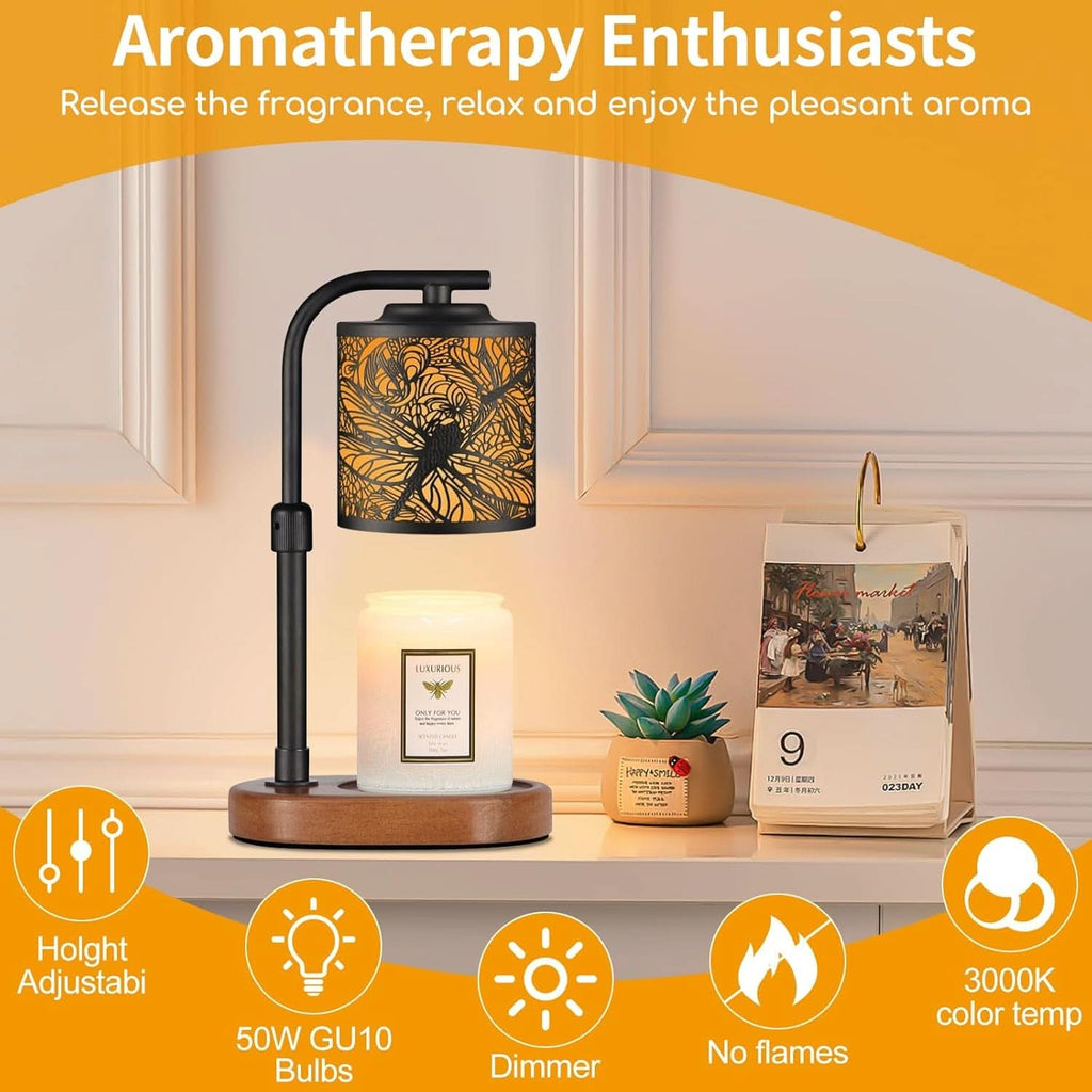 Dragonfly Copper Candle Warmer Lampshade With Timer-3