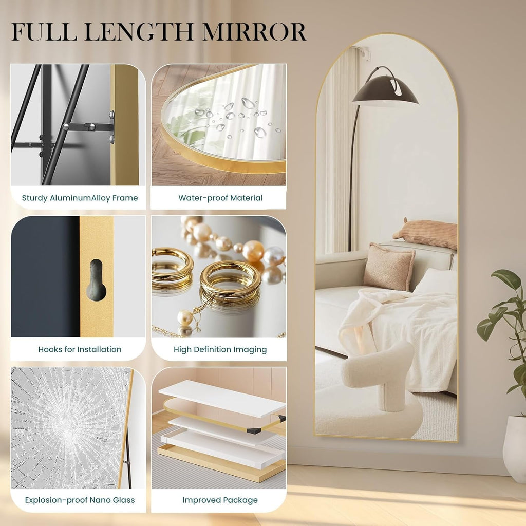 Full Length Floorstanding Mirror With Aluminum Frame-2