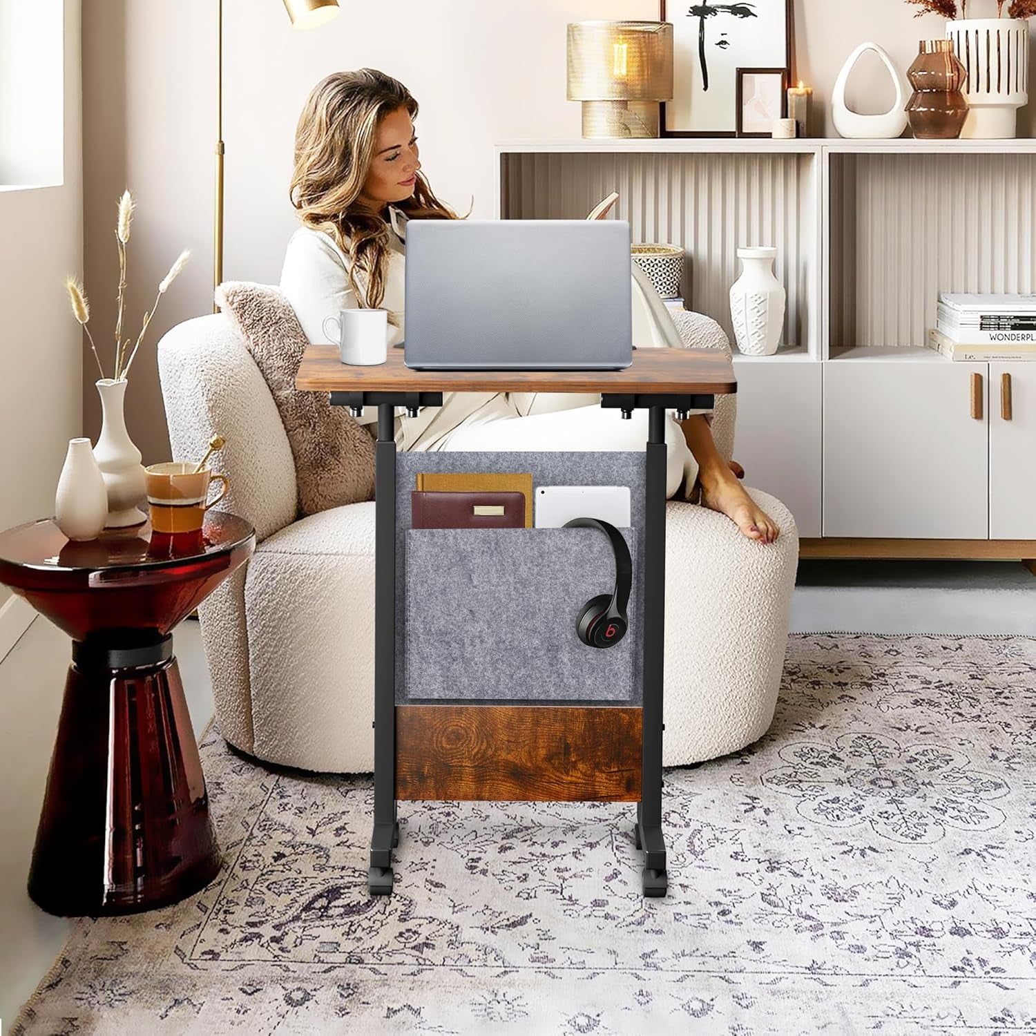 Height Adjustable Standing Desk 16x24 Inches Brown-1