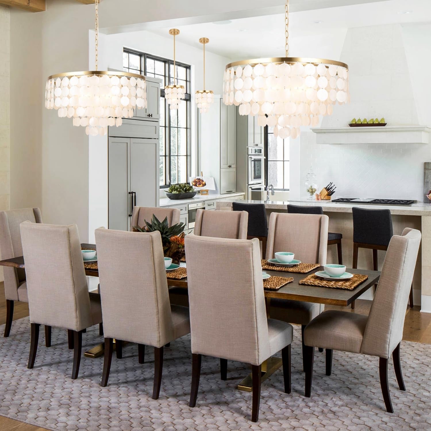 24 Inches Brushed Brass Finish FiveLight Chandelier-1