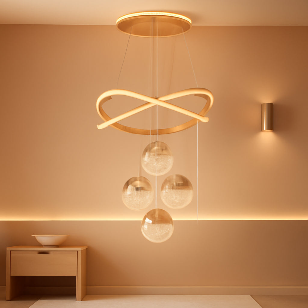 Gold Chandeliers Pendant Light Dimmable Three Color-0