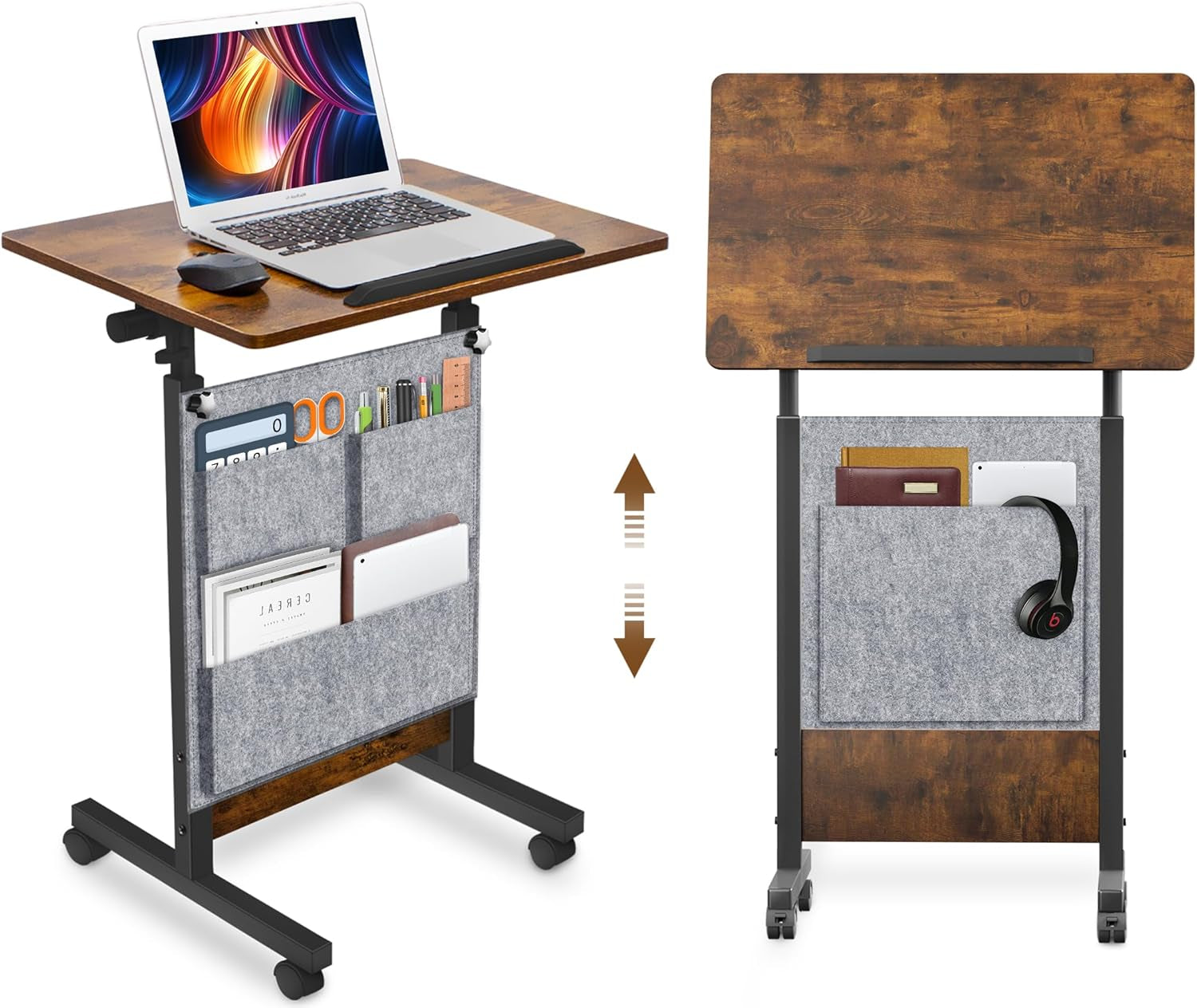 Height Adjustable Standing Desk 16x24 Inches Brown-0