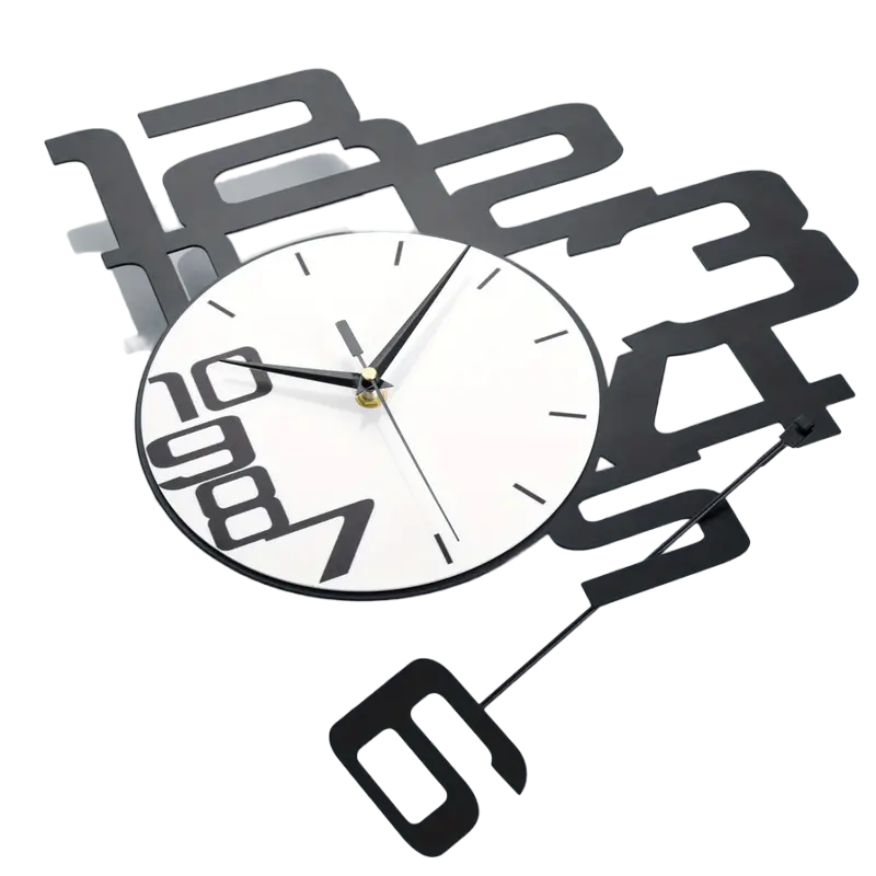 NNETM Modern Minimalist Metal Wood Wall Clock-0