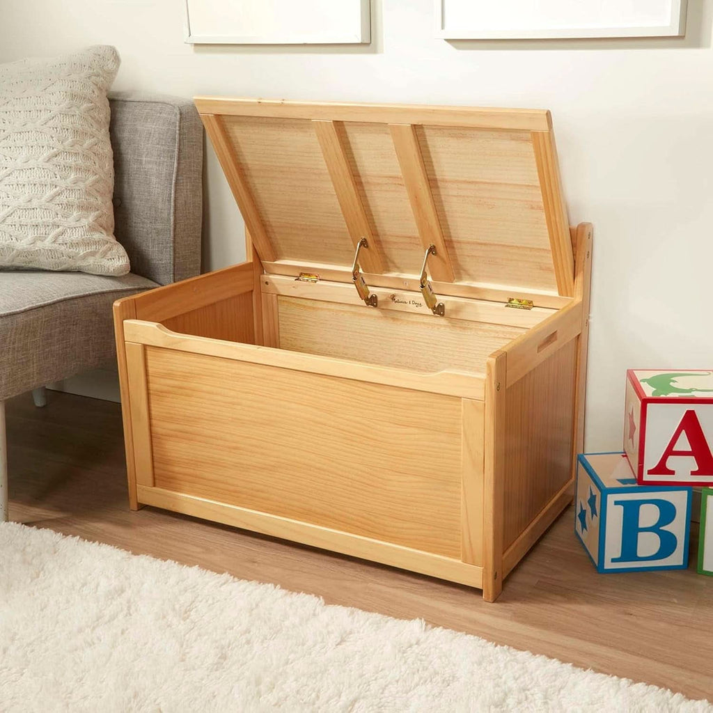 Blonde Premium Wood Toy Chest With Generous Storage Capacity-3