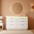 White Dresser With Integrated LED Lighting Charging-0